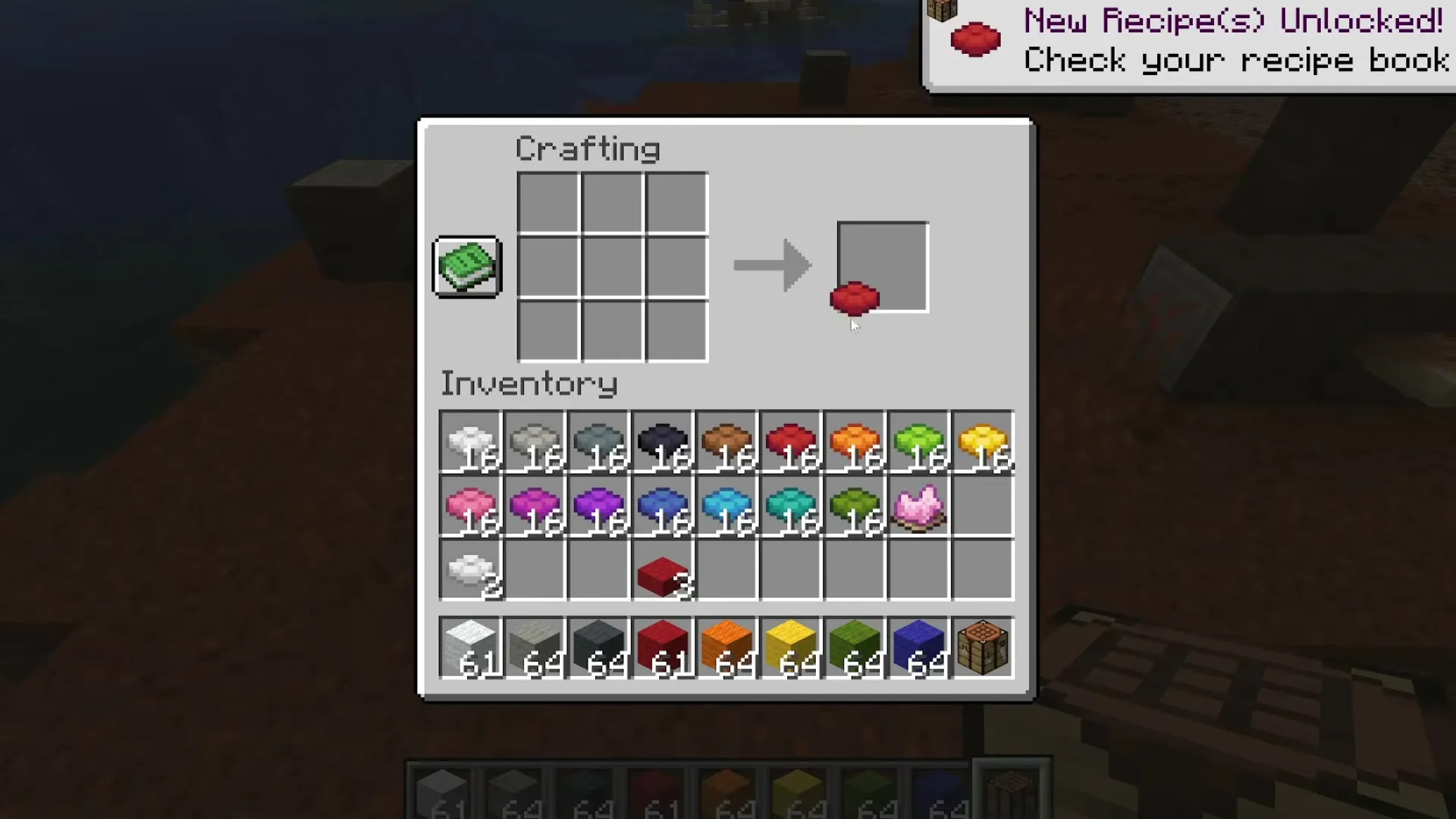 Three wool slabs of one colour make a cushion