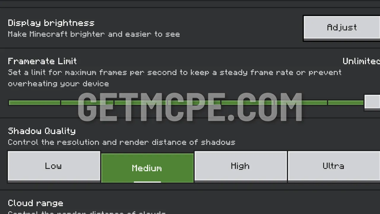 Settings, Video, Display brightness: tap Adjust