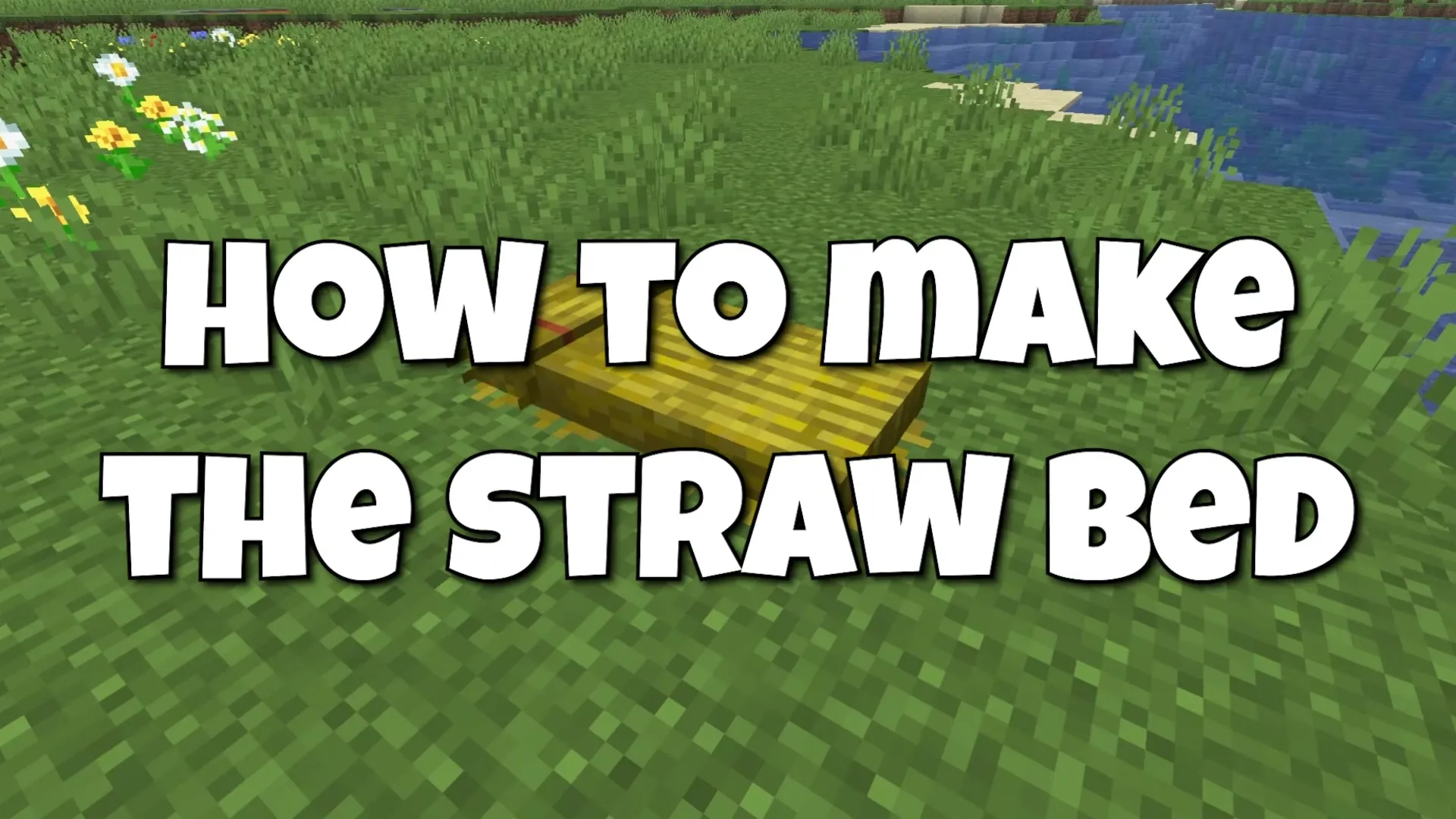 A straw bed placed in the grass
