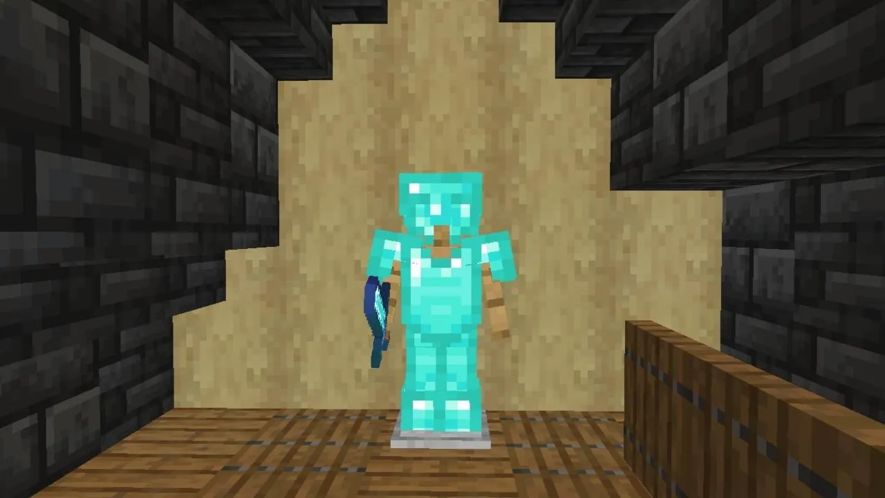 500 Days survival world: Player in netherite armor holding sword