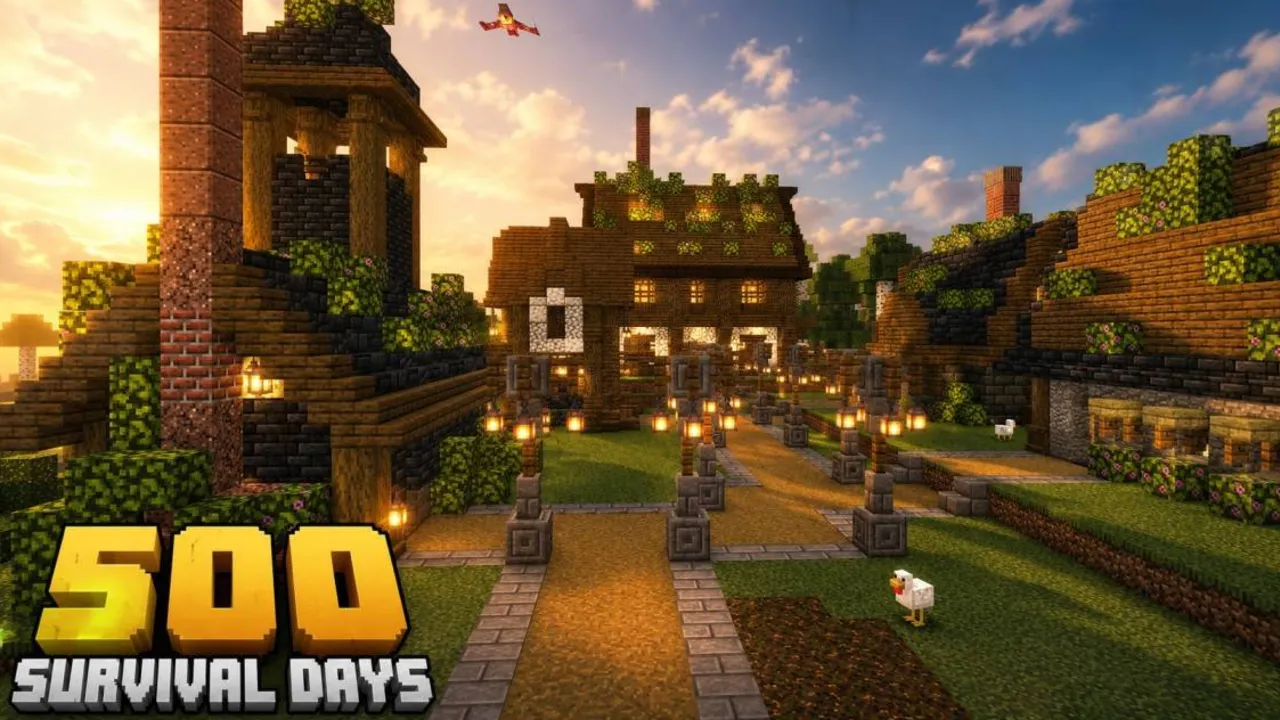 500 Days survival world for Minecraft PE: cover art