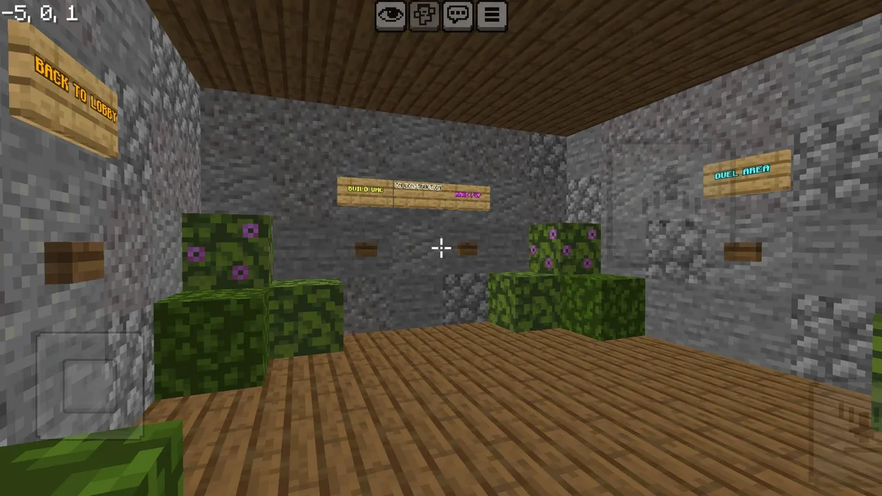 Baku's YouTuber Kit PvP map for Minecraft PE: Arena with signs and cactus blocks