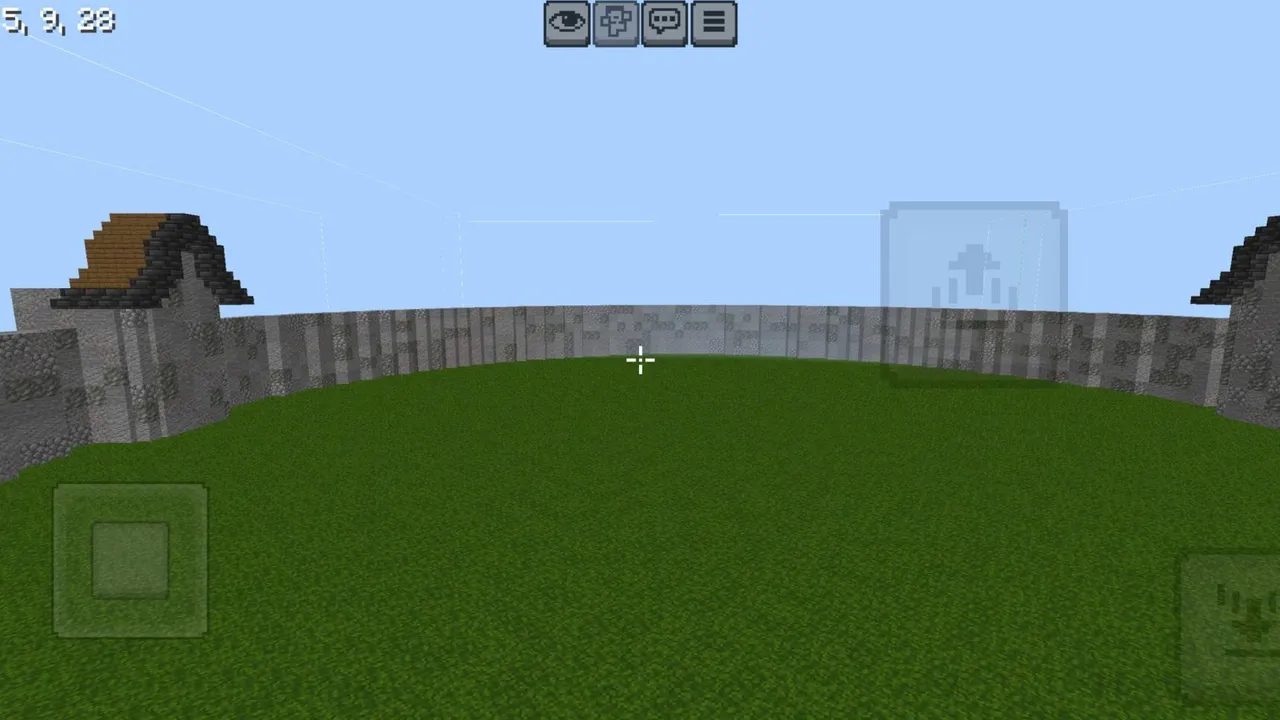Baku's YouTuber Kit PvP map: Arena with stone wall and grass