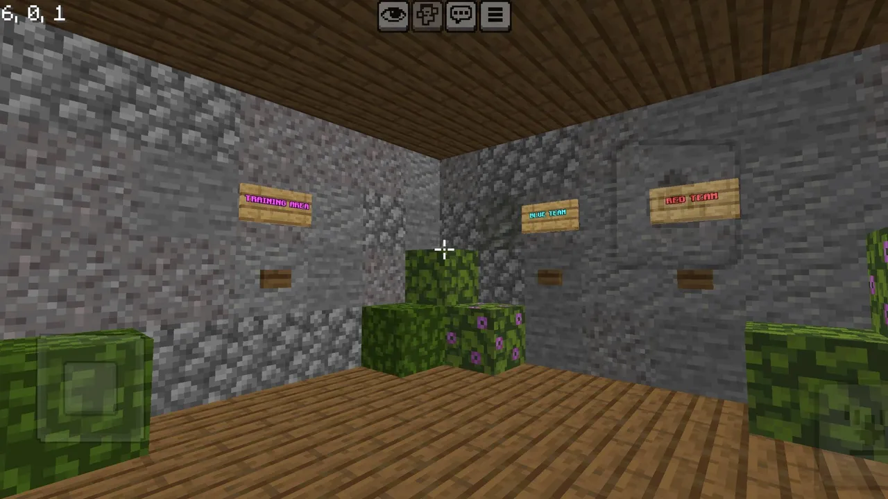 Baku's YouTuber Kit PvP map: Team selection room with signs