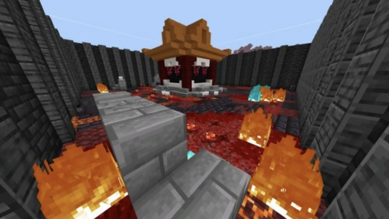 Battle Kaisen map: Santa house in lava field
