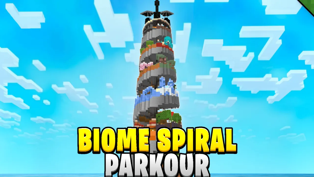 Biome Spiral Parkour map for Minecraft PE: cover art