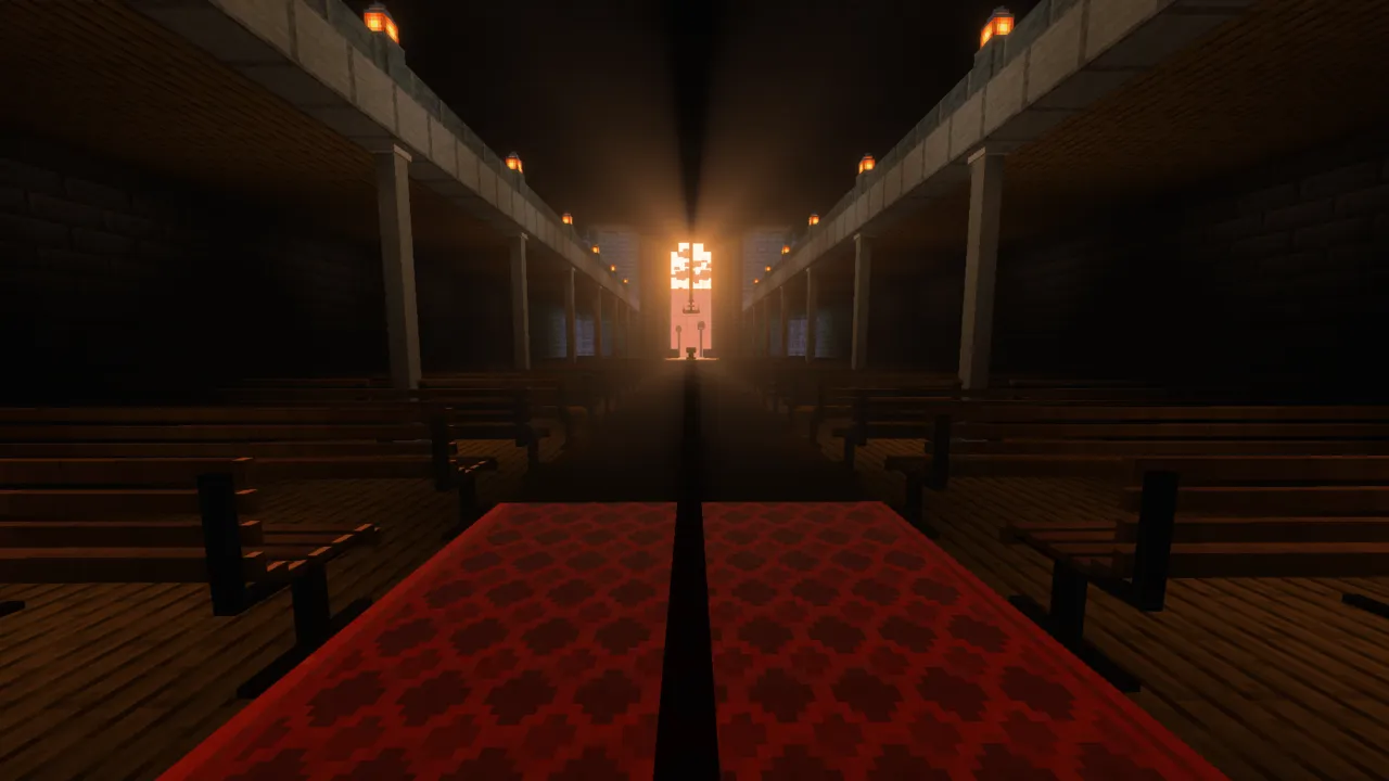 FNaF Silvia map: Red carpet leading to glowing door