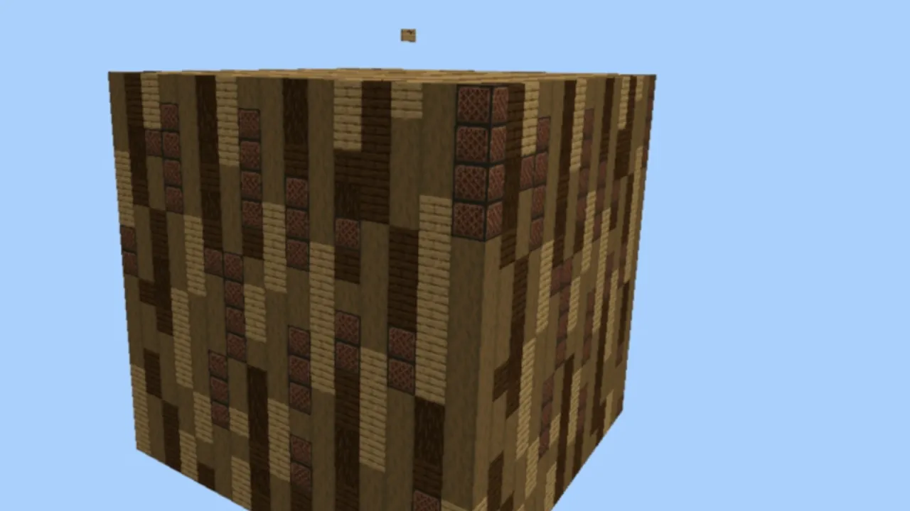 Giant one block map: Giant wooden block with pattern