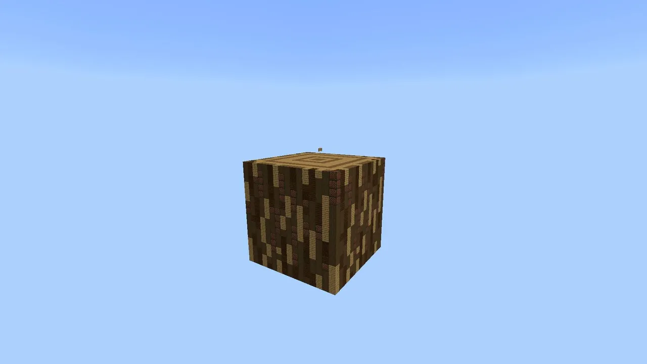 Giant one block map for Minecraft PE: One giant wooden block floating