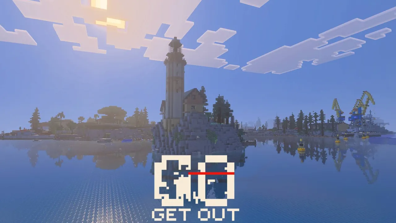 GO - Get Out map: Lighthouse by water with boats