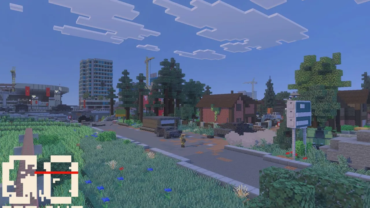 GO - Get Out map: Town street with houses and trees