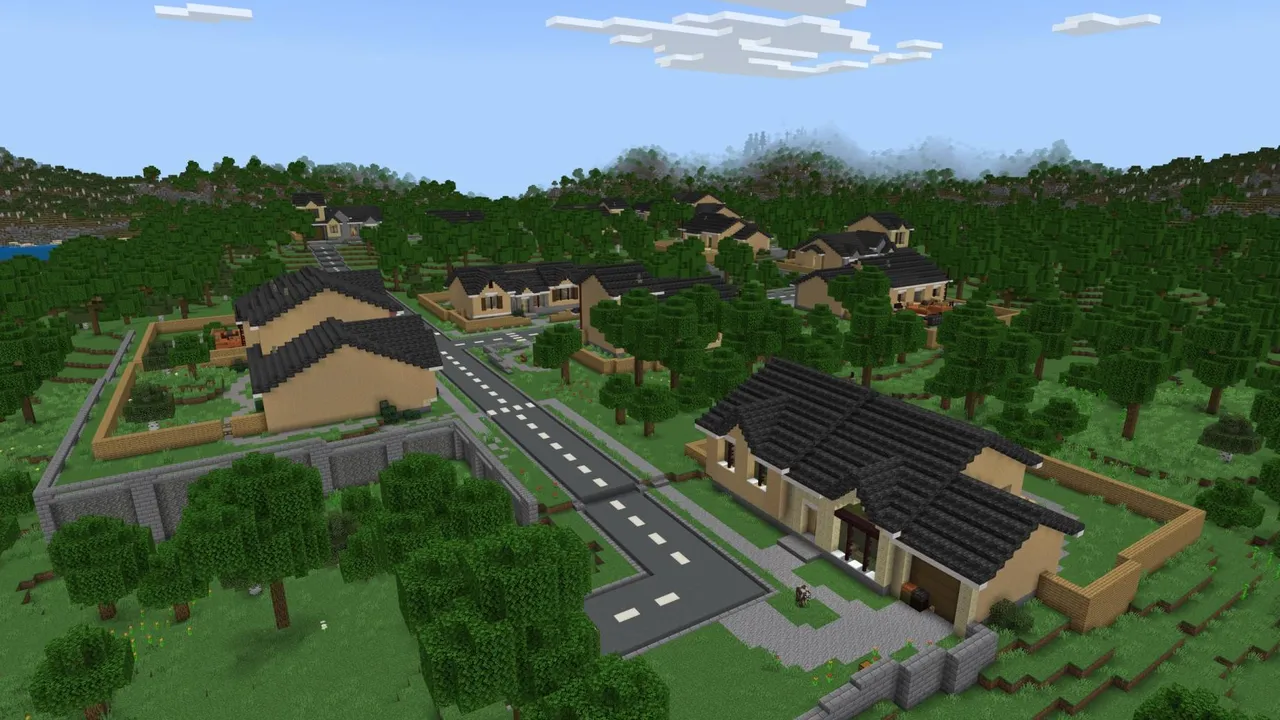 Hacker Tools map: Village with houses and trees