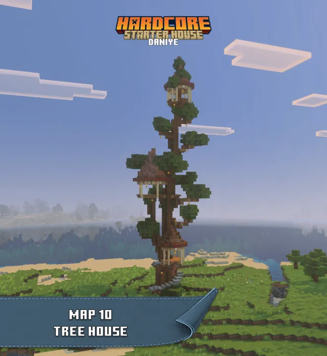 Hardcore Starter House map: Tree house on a tall tree