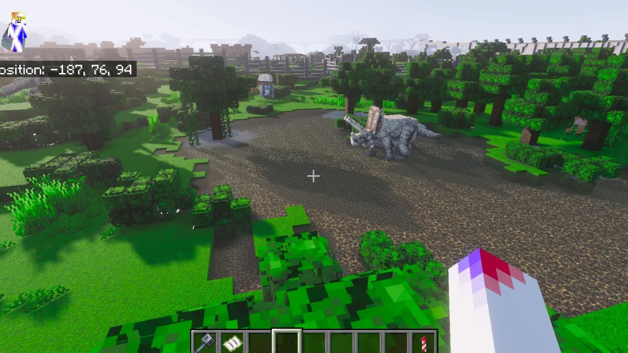 Jurassic World MrMaza4 map: Player explores park with dinosaur
