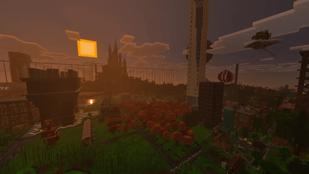 Little Land SMP map for Minecraft PE: City with tall buildings and trees