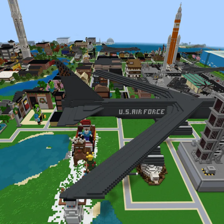 Little Land SMP map: U.S. Air Force plane over city