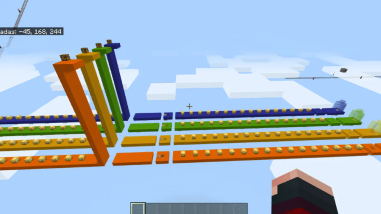 Lucky Block Race by PlasmaSpaceStudios map: Colorful blocks in a snowy landscape