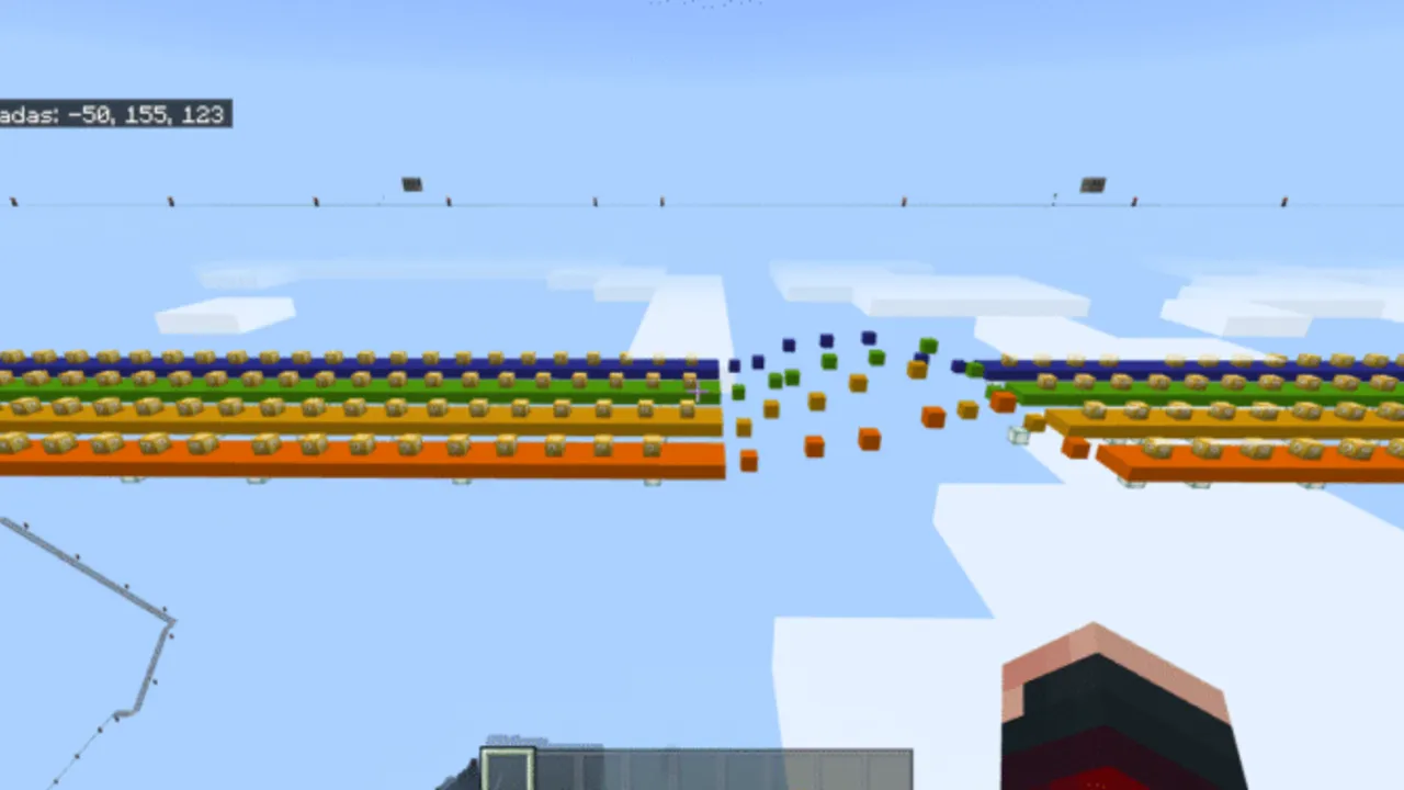 Lucky Block Race by PlasmaSpaceStudios map: Players racing on colorful platforms