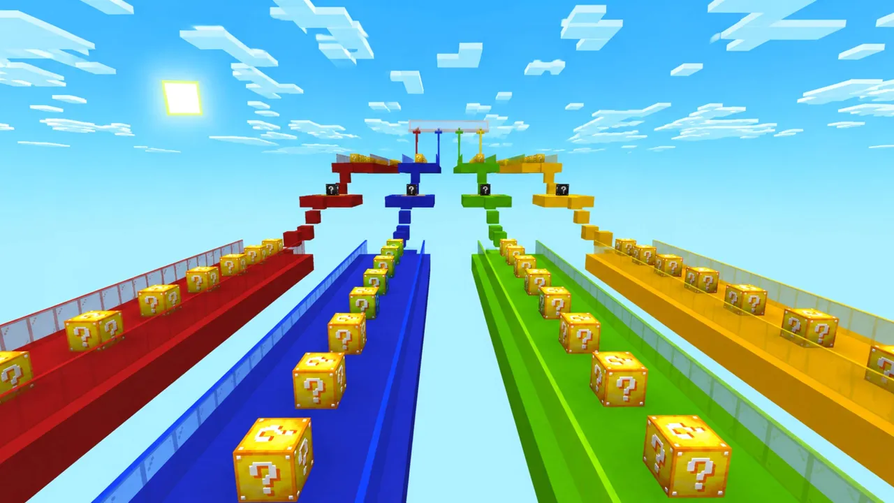 Lucky Block Race map for Minecraft PE: screenshot 1
