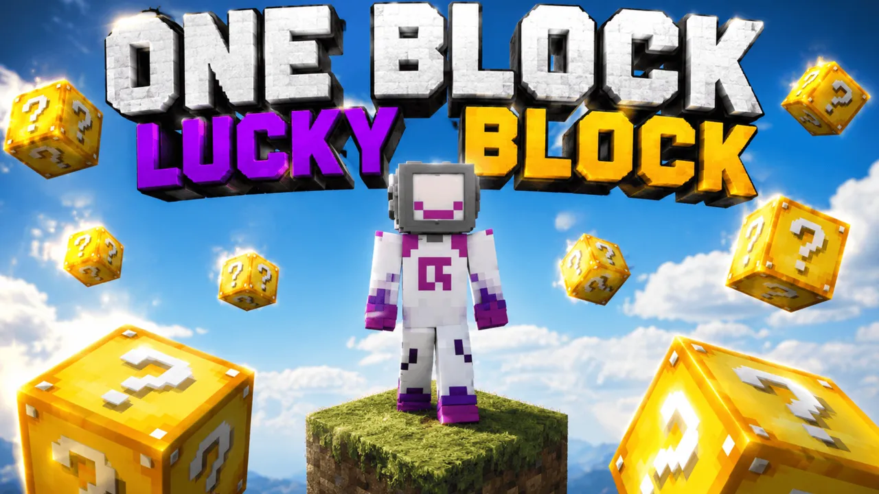 Lucky One Block map for Minecraft PE: cover art