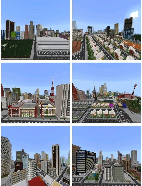 Marvis City map: City with tall buildings and streets
