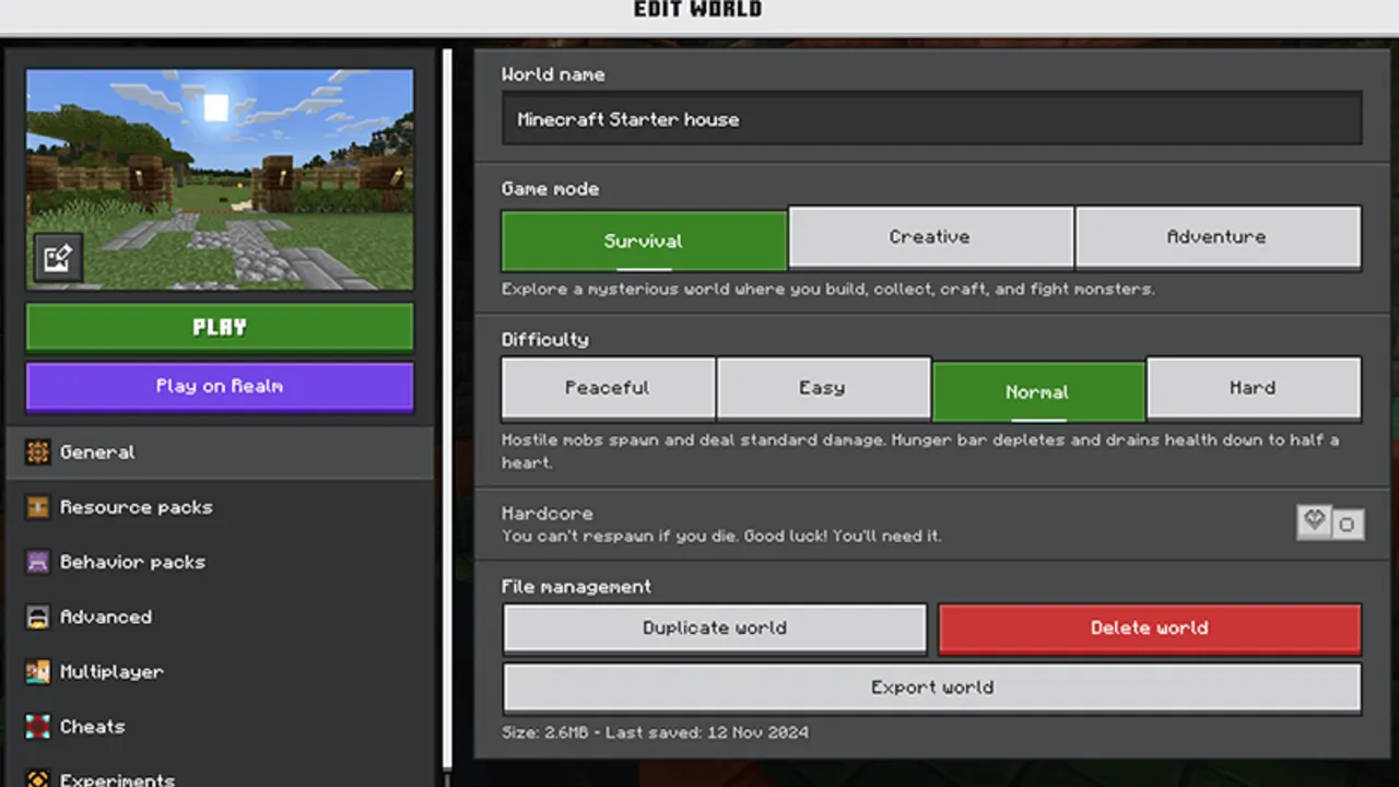 Minecraft Starter House #1 map: Achievement proof