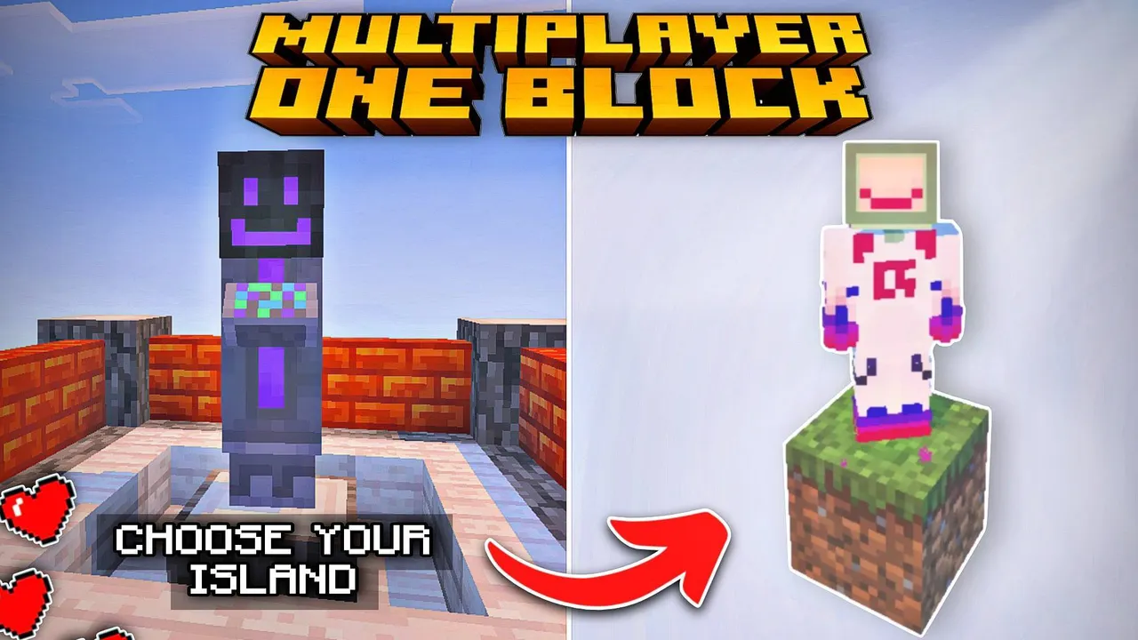 MultiPlayer One Block map for Minecraft PE: Choose your island with NPC