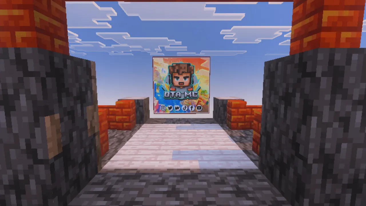 MultiPlayer One Block map: Island selection screen with character poster