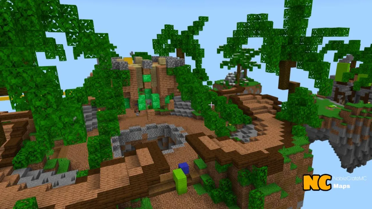 NC Practice Bed Wars map: Forest with floating islands and beds