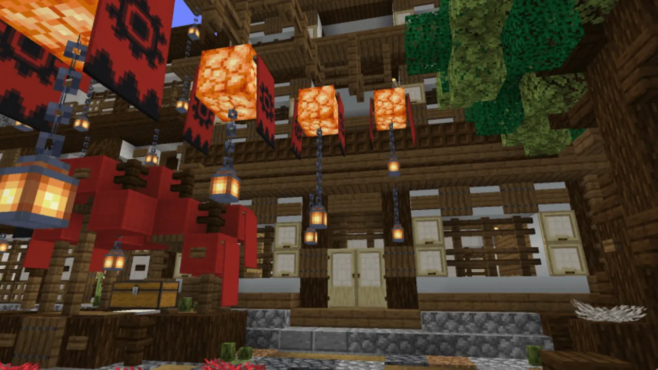 Old Japanese Town in the Cherry Biome map: The Houses