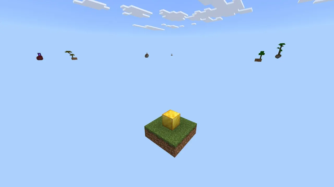 One Block - MCPower Edition map: Floating island with gold block