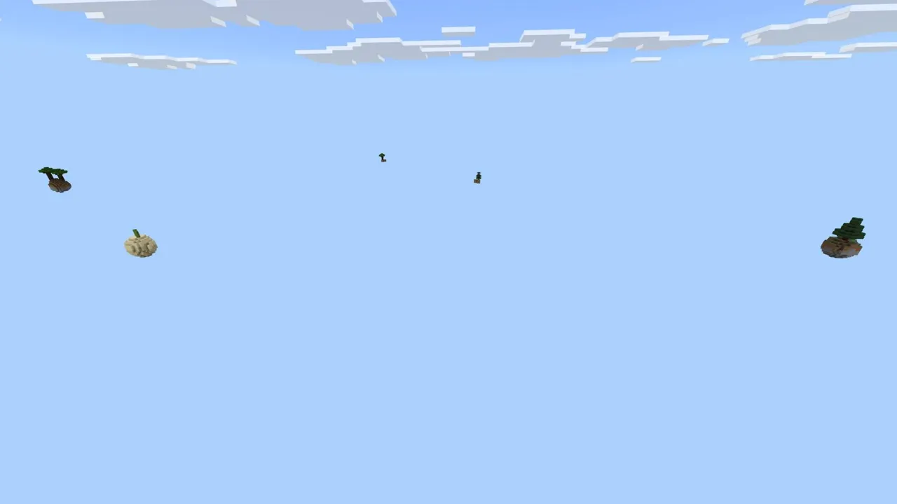 One Block - MCPower Edition map: Floating islands with trees in sky