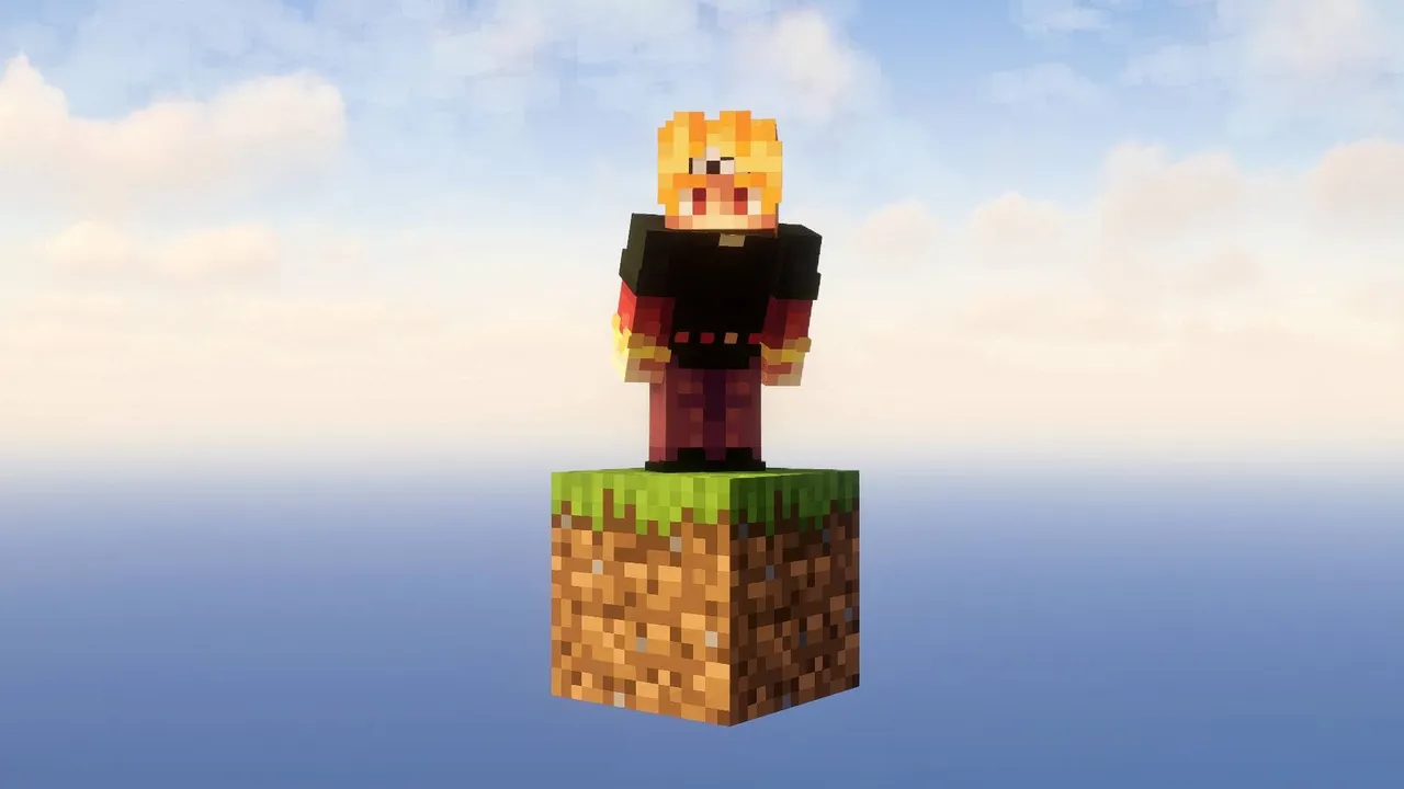One Block - MCPower Edition map for Minecraft PE: Player standing on one block