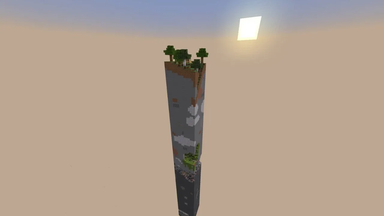 One chunk map: Tall tower with trees on top