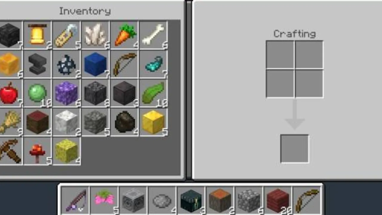 One Ocean Block map: Inventory with fishing rod and items