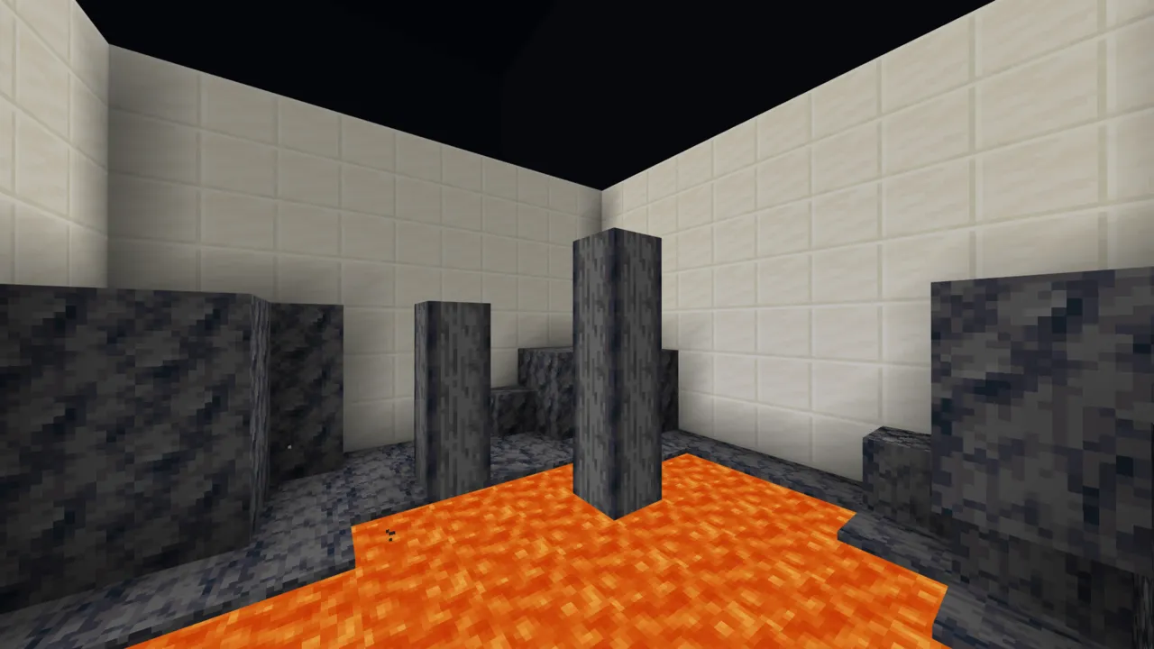 Parkour A Map: Orange lava floor with stone pillars