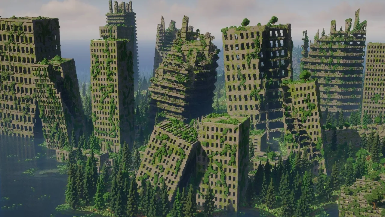 Post Apocalypse City 🧟 (Achievements On) map for Minecraft PE, screenshot 1