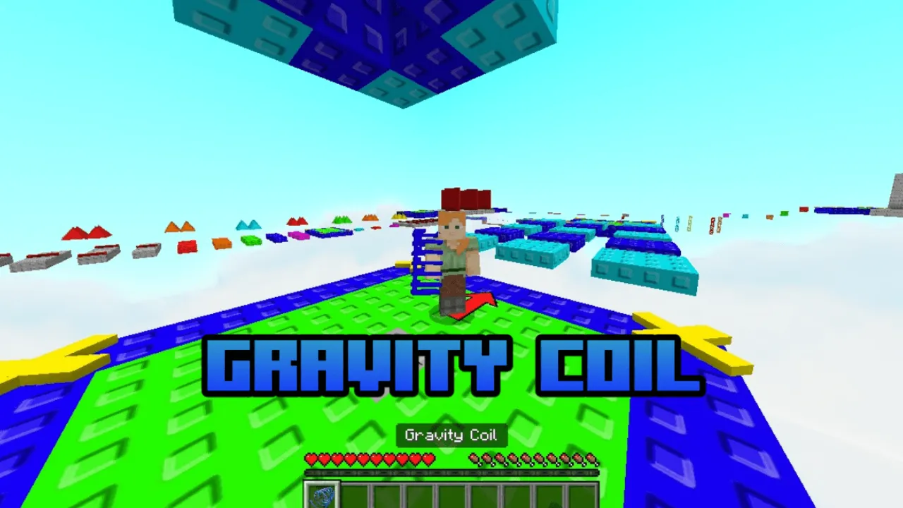 Roblox Parkour Obby map: Player on gravity coil course