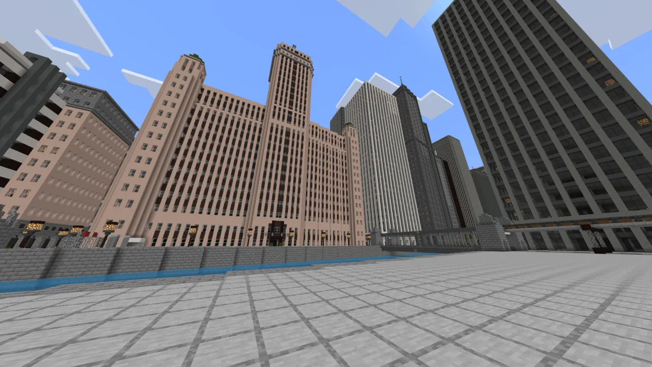 SpiderMan City map: City with tall buildings and open streets