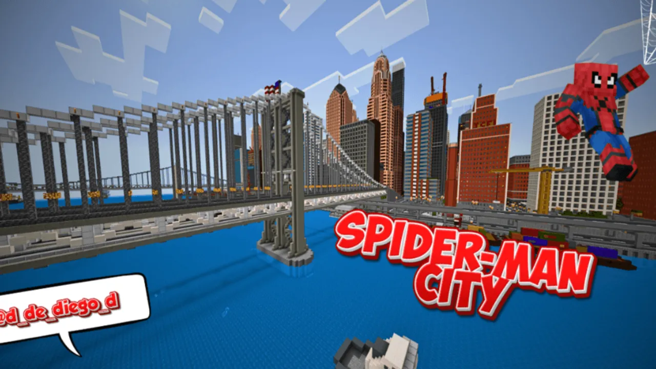 SpiderMan City map for Minecraft PE: cover art