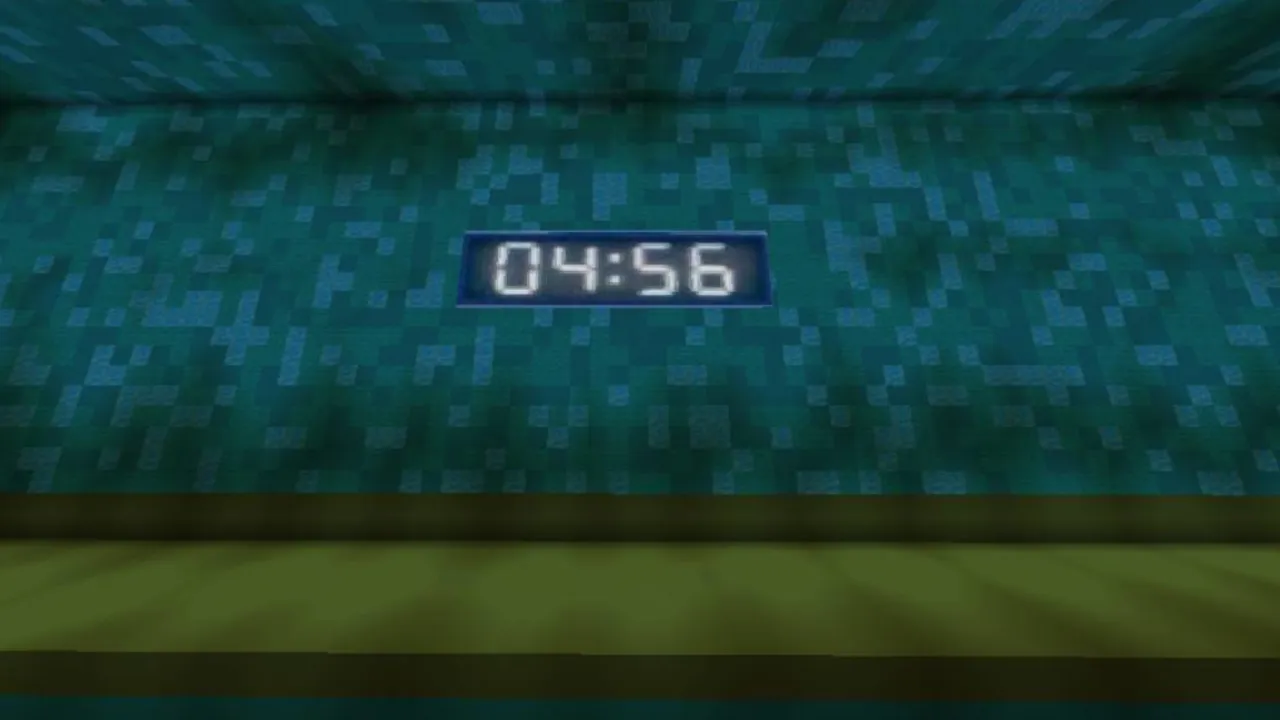 Squid Game map: Digital timer showing 04:56 on green wall