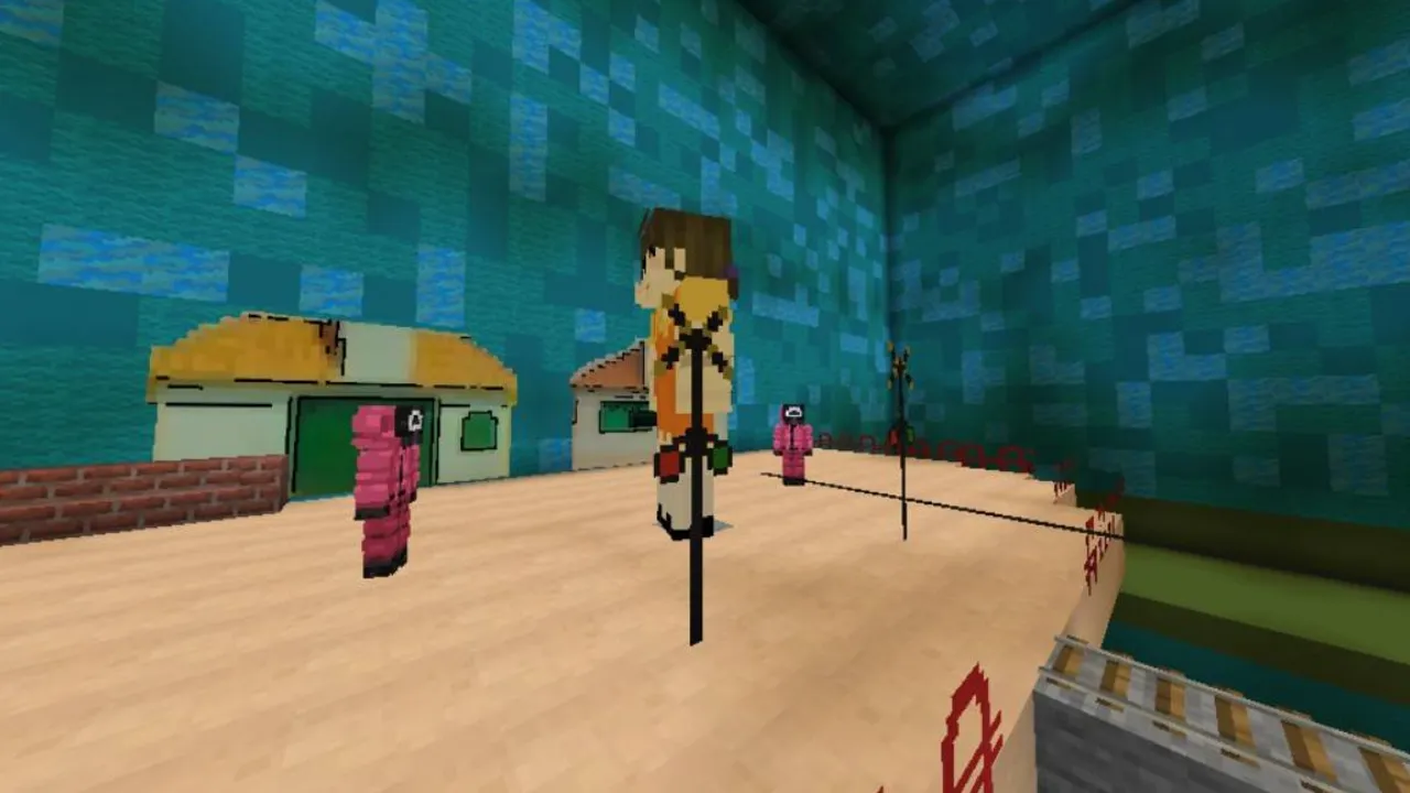 Squid Game map: Players jumping rope in a game room
