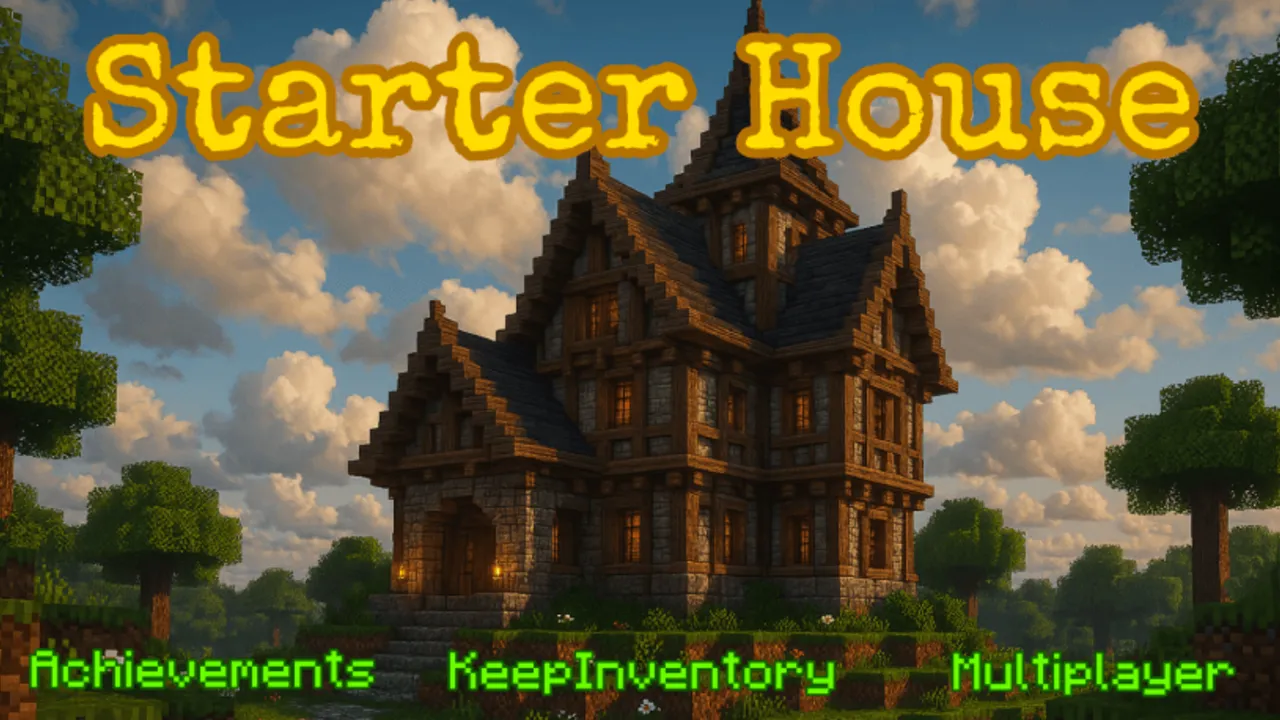 Starter House Survival map for Minecraft PE: cover art