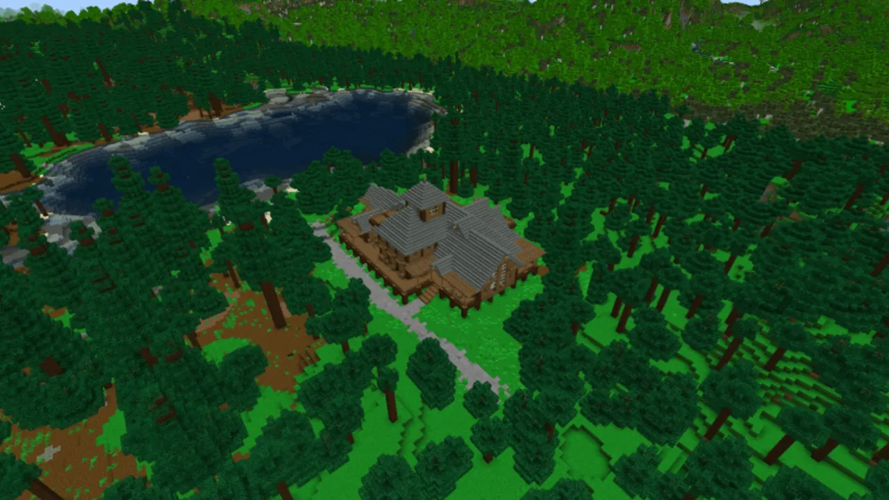 Starter House Survival map: House in forest near lake