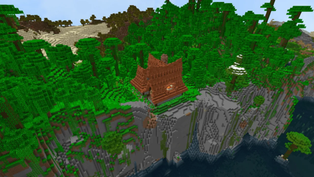 Starter House Survival map: House on cliffside in forest