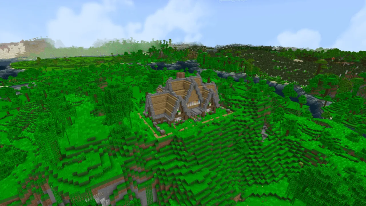 Starter House Survival map: House on green hillside