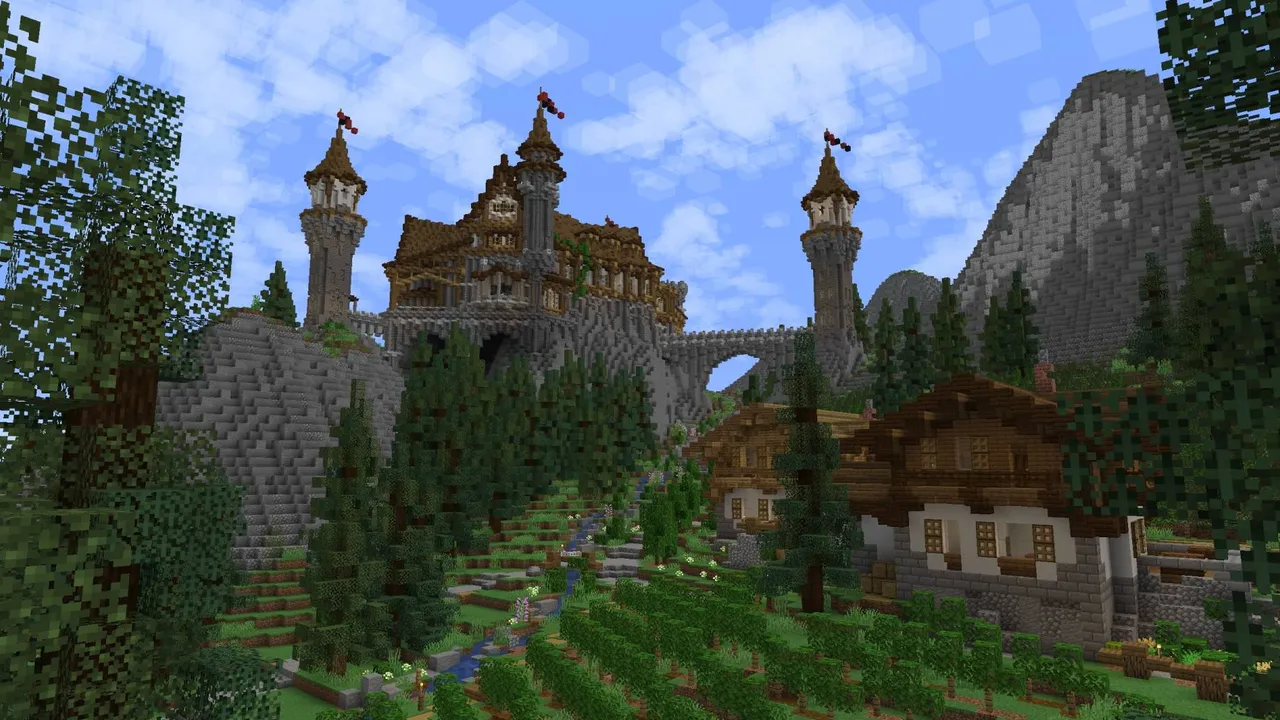 Stonehill Castle map: Castle with towers and trees