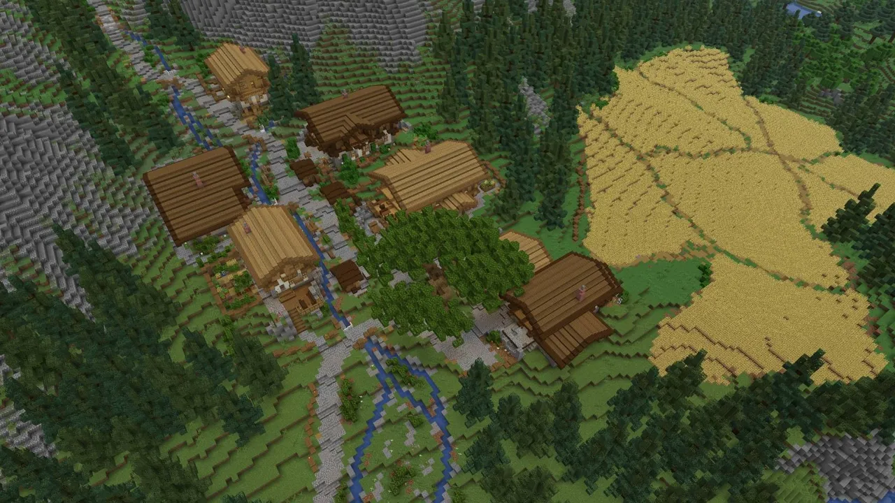 Stonehill Castle map: Medieval village with stone castle and fields