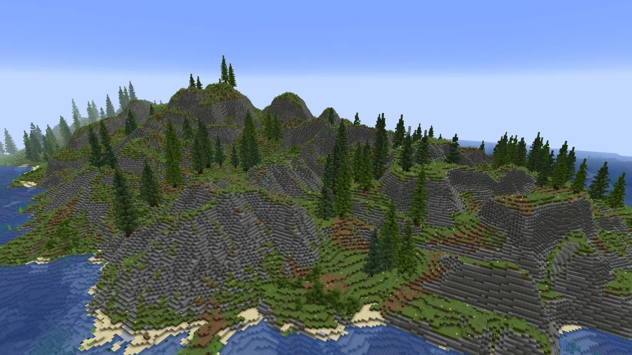 Survival Island map: Island with trees and mountains