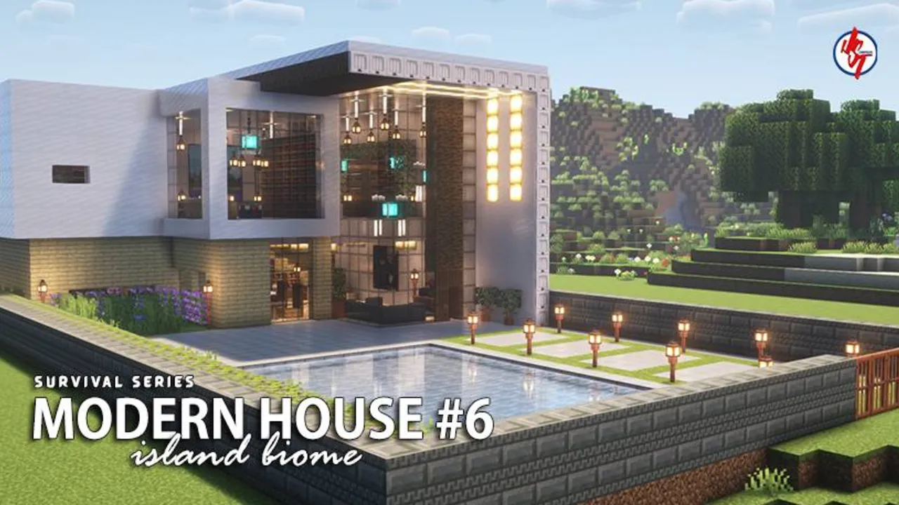 Survival Modern House #6 map for Minecraft PE: cover art
